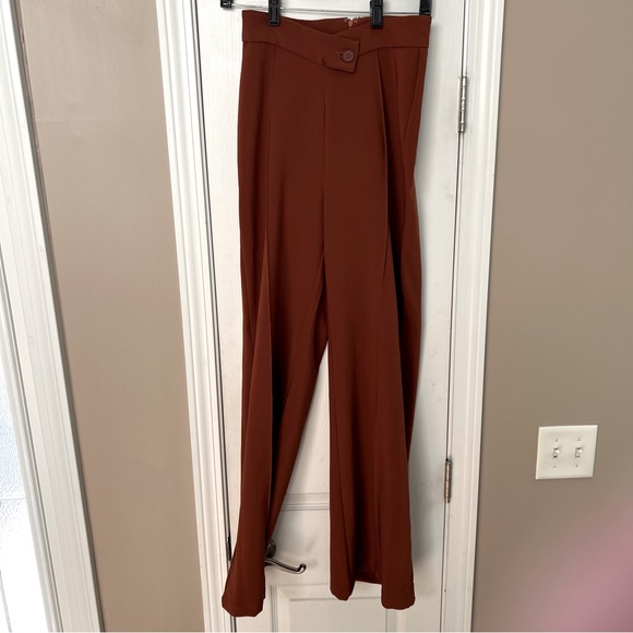 Shein Wide Leg Dress Pants Size 4 Rust - Picture 1 of 11